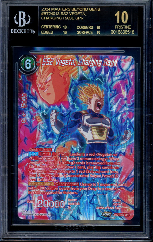 2024 Dragon Ball Super Masters Beyond Generations SS2 Vegeta, Charging Rage SPR BGS 10 PRISTINE BL