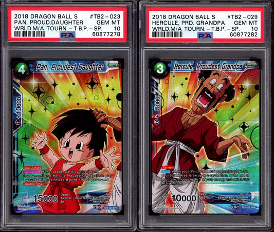 2018 Dragon Ball Super WMAT Hercule & Pan, Proudest Grandpa & Daughter SPR PSA 10 GEM MINT