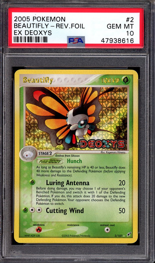2005 Pokémon EX Deoxys Beautifly-Reverse Foil #2 PSA 10 GEM MINT