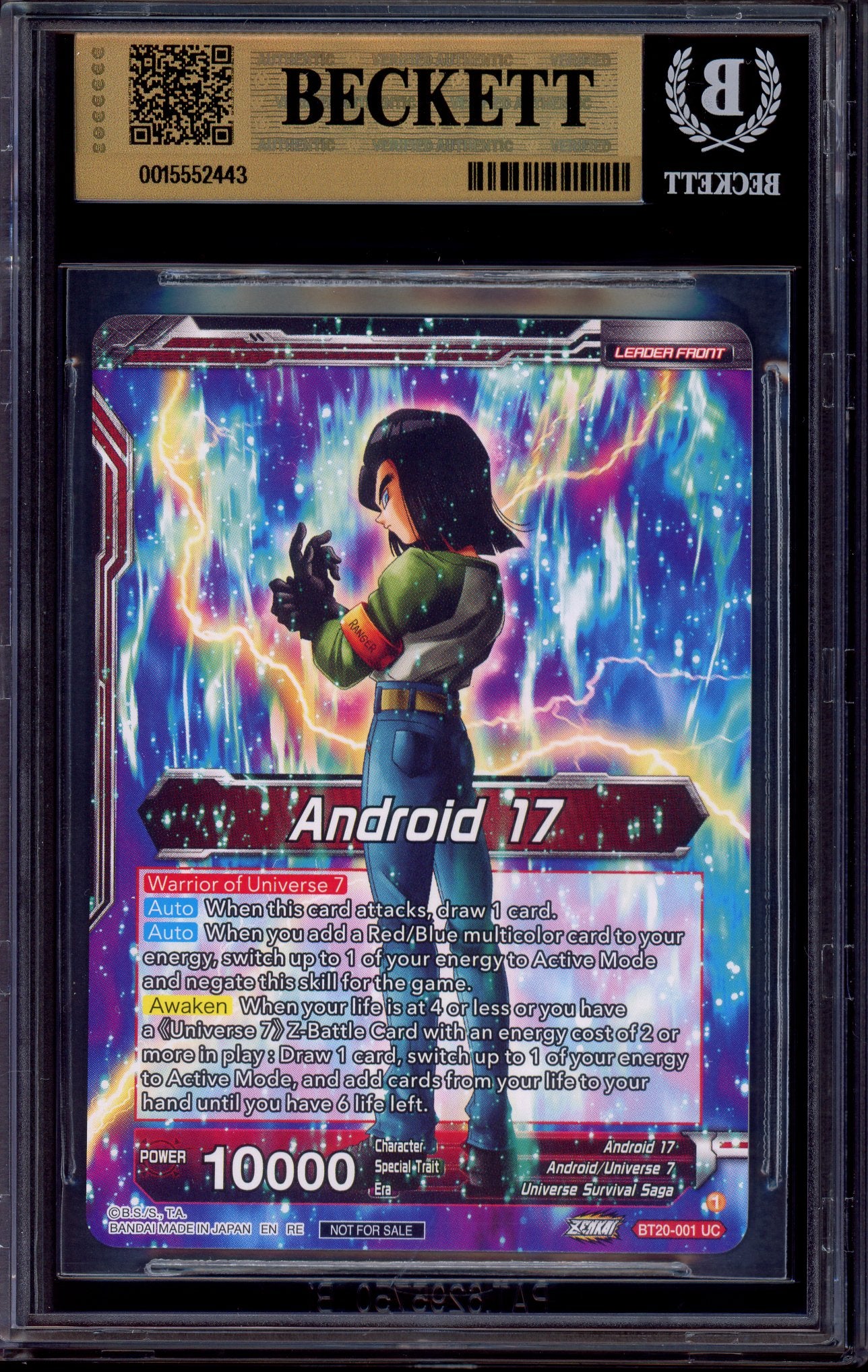 2023 Dragon Ball Super World Championship Zenkai 03 Leader Set Warriors of Universe 7, United as One #BT20-001 BGS 10 PRISTINE
