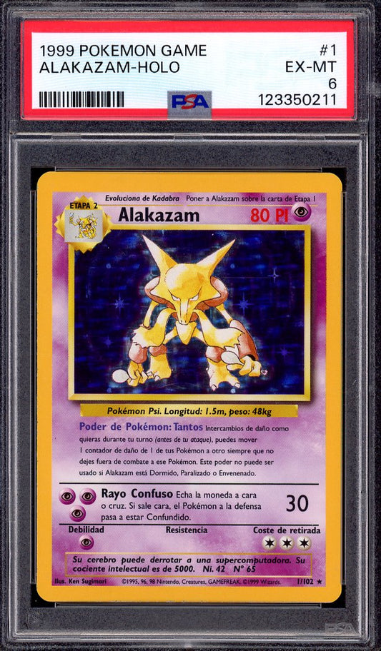 1999 Pokémon Game Alakazam-Holo #1 PSA 6 EX-MT
