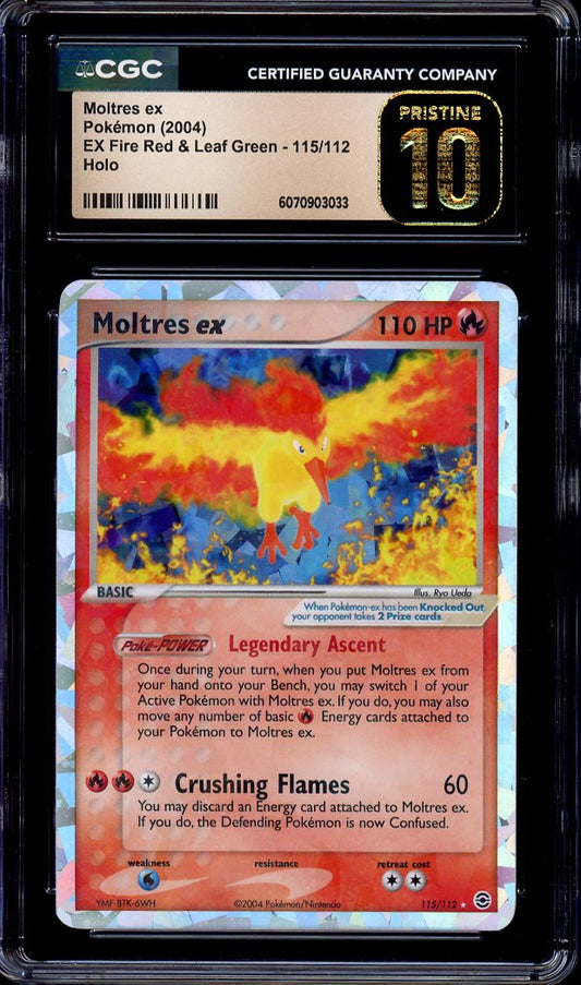 2004 Pokémon EX Fire Red & Leaf Green Moltres-Holo EX #115 CGC 10 PRISTINE