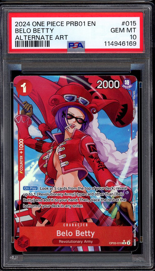 2024 One Piece PRB01 Alternate Art Belo Betty #15 PSA 10 GEM MINT
