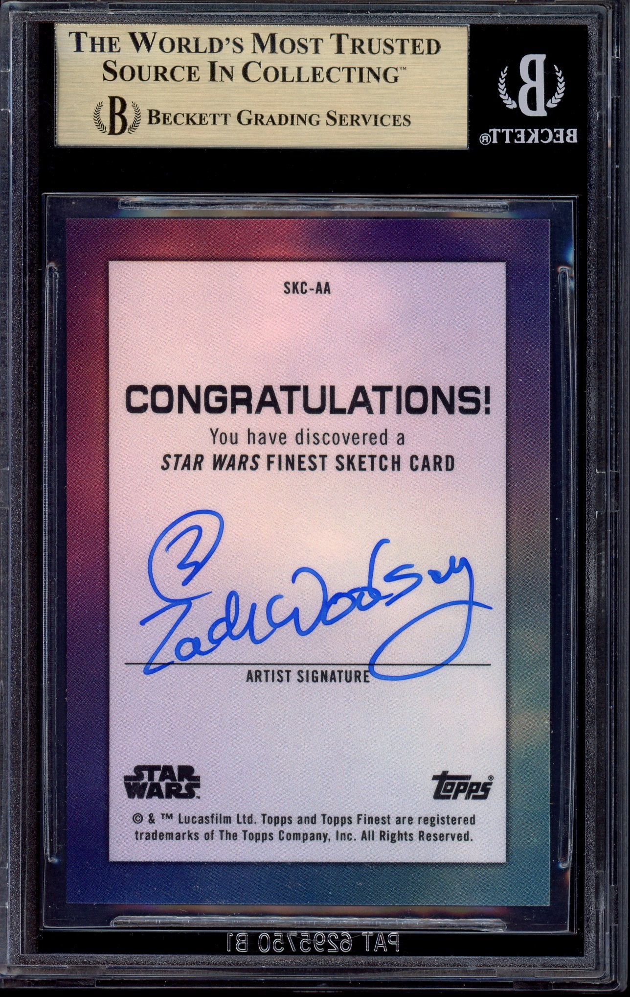 2022 Finest Star Wars Sketches Zach Woolsey IG-88 #SKC-AA BGS 10 PRISTINE