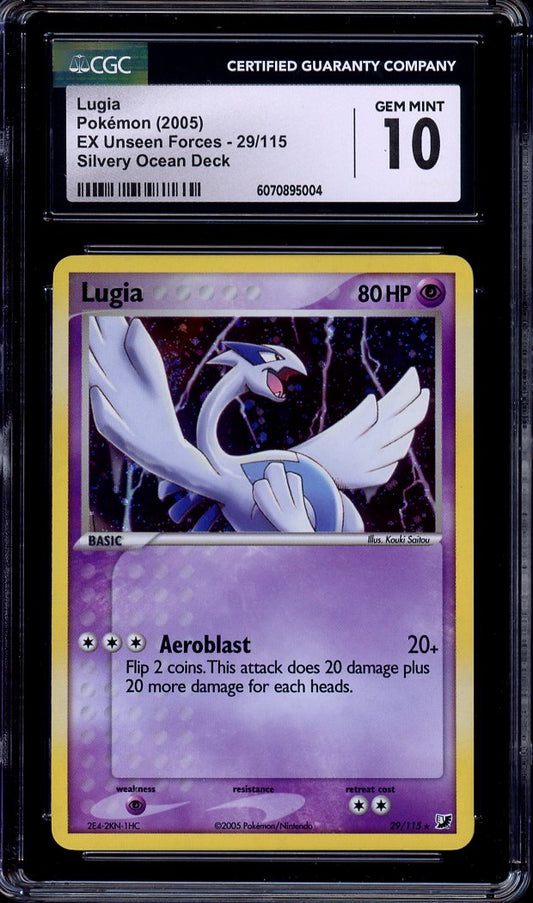 2005 Pokémon EX Unseen Forces Cosmos Lugia-Holo #29 CGC 10 GEM MINT