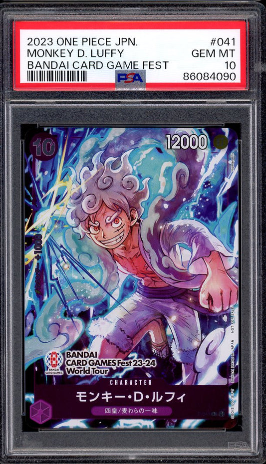 2023 One Piece Japanese Bandai Card Game Fest Monkey D Luffy #41 PSA 10 GEM MINT