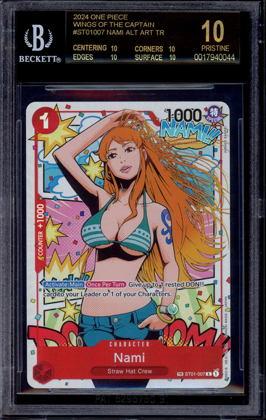 2024 One Piece OP06 Treasure Rare Nami #7 BGS 10 PRISTINE BLACK LABEL