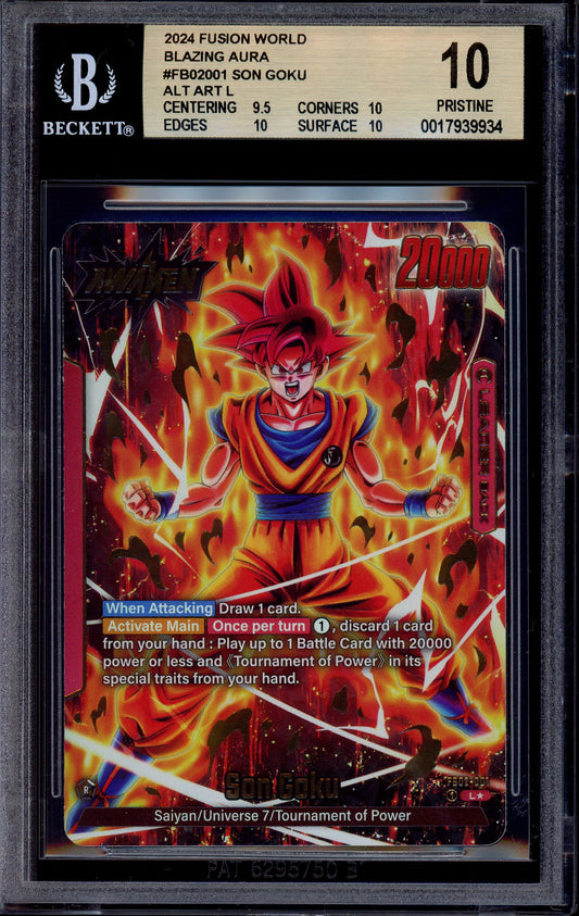 2024 Dragon Ball Super Fusion World Alternate Art Leader Son Goku FB02-001 BGS 10 PRISTINE