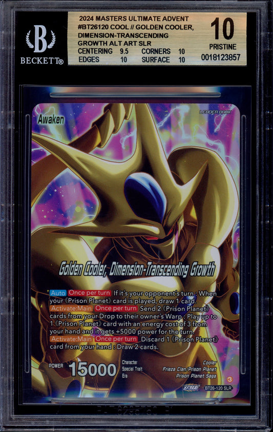 2024 Dragon Ball Super Masters Special Leader Rare Golden Cooler, Dimension-Transcending Growth BGS 10 PRISTINE