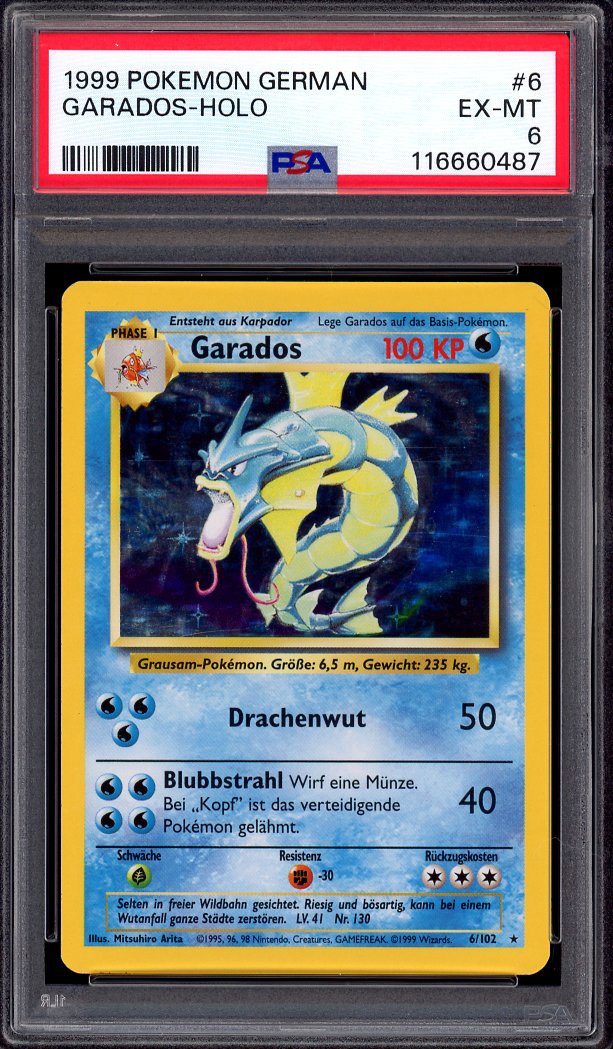 1999 Pokémon Game German Gyarados (Garados) Holo #6 PSA 6 EX-MT