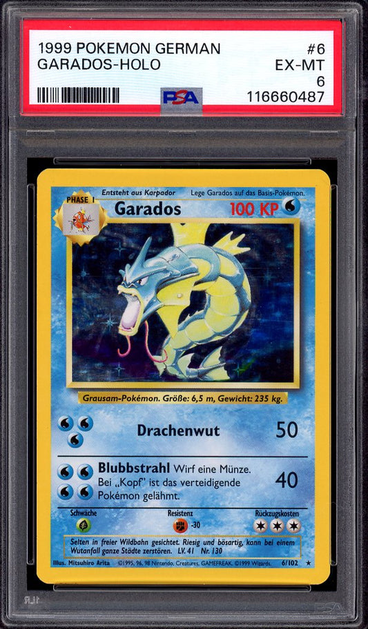1999 Pokémon Game German Gyarados (Garados) Holo #6 PSA 6 EX-MT