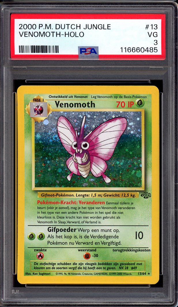 2000 Pokémon Dutch Jungle Venomoth-Holo #13 PSA 3 VG