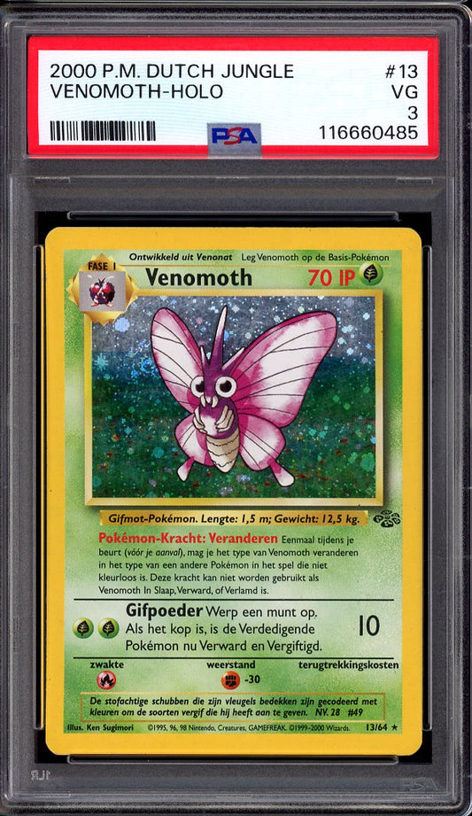 2000 Pokémon Dutch Jungle Venomoth-Holo #13 PSA 3 VG