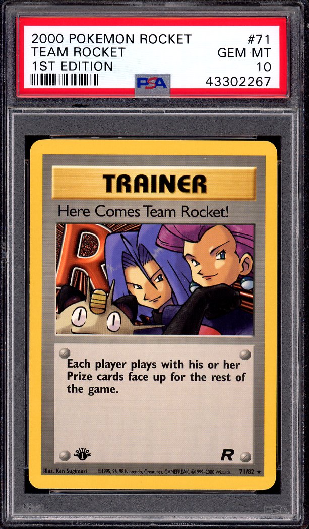 2000 Pokémon Rocket 1st Edition Here Comes Team Rocket! #71 PSA 10 GEM MINT