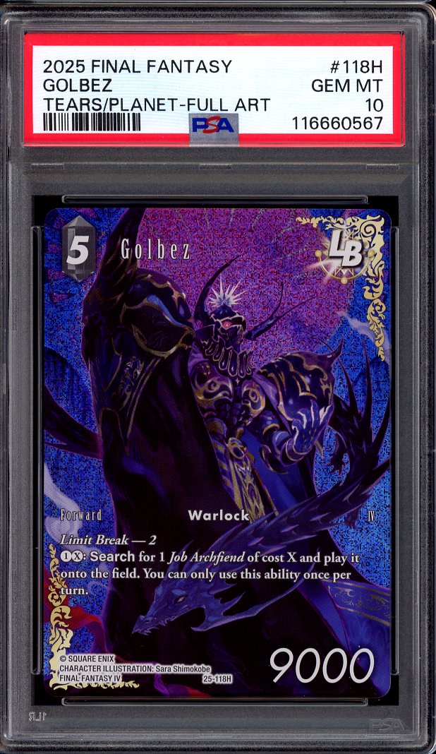 2025 Final Fantasy Tears of the Planet Full Art Golbez #118H PSA 10 GEM MINT