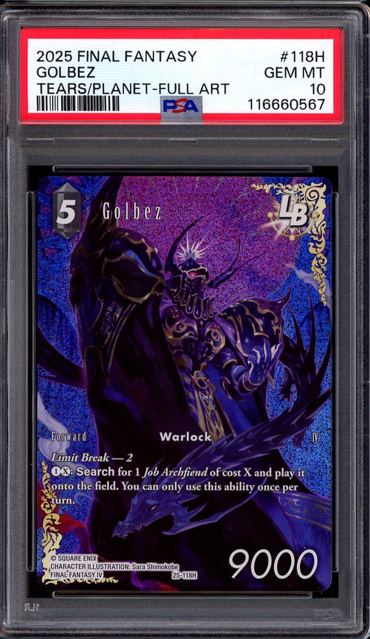 2025 Final Fantasy Tears of the Planet Full Art Golbez #118H PSA 10 GEM MINT