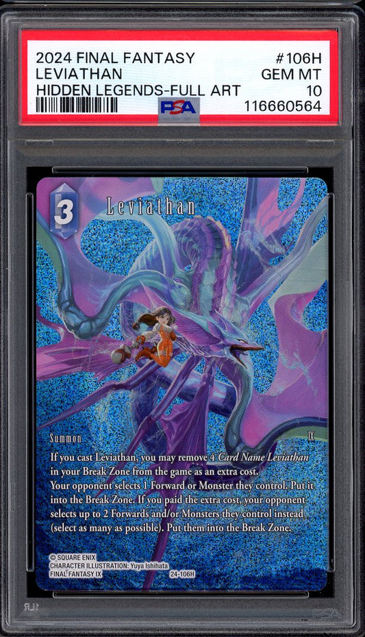 2024 Final Fantasy Hidden Legends Full Art Leviathan #106H PSA 10 GEM MINT