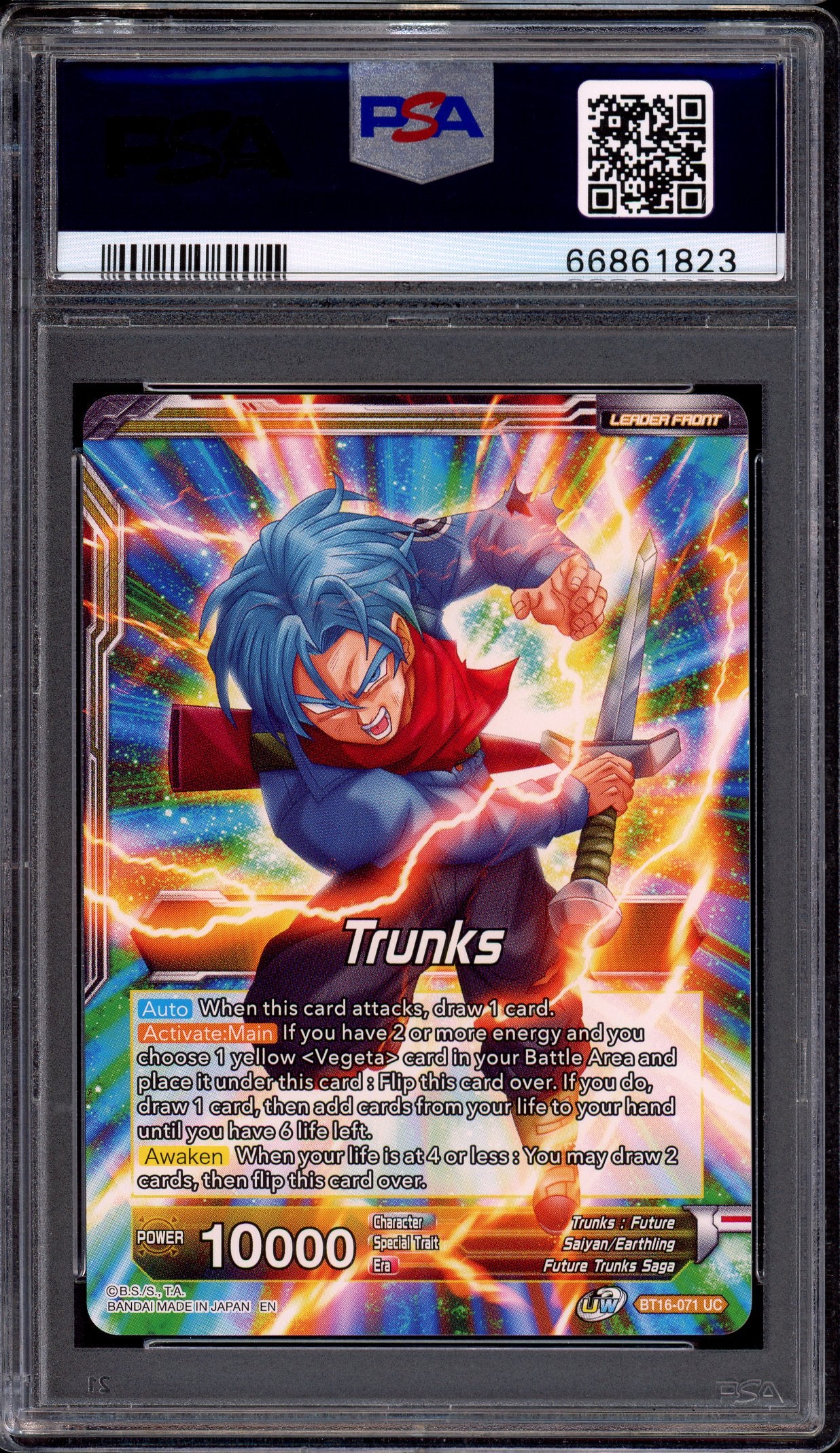 2022 Dragon Ball Super Pre-Release SSB Vegeta & SS Trunks, Father-Son Onslaught #BT16-071 PSA 10 GEM MINT