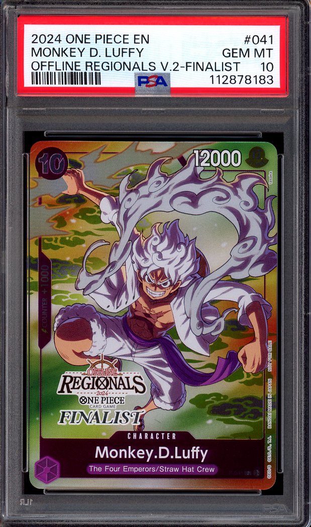 2024 One Piece Offline Regionals V2 Finalist Monkey D Luffy #41 PSA 10 GEM MINT