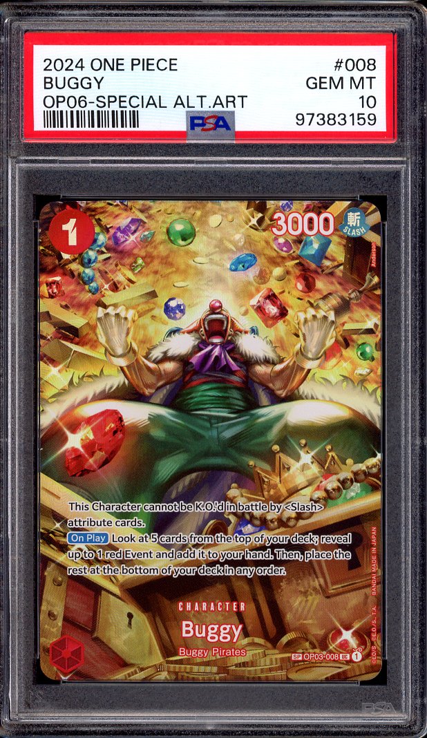 2024 One Piece OP06 Special Alternate Art Buggy #8 PSA 10 GEM MINT