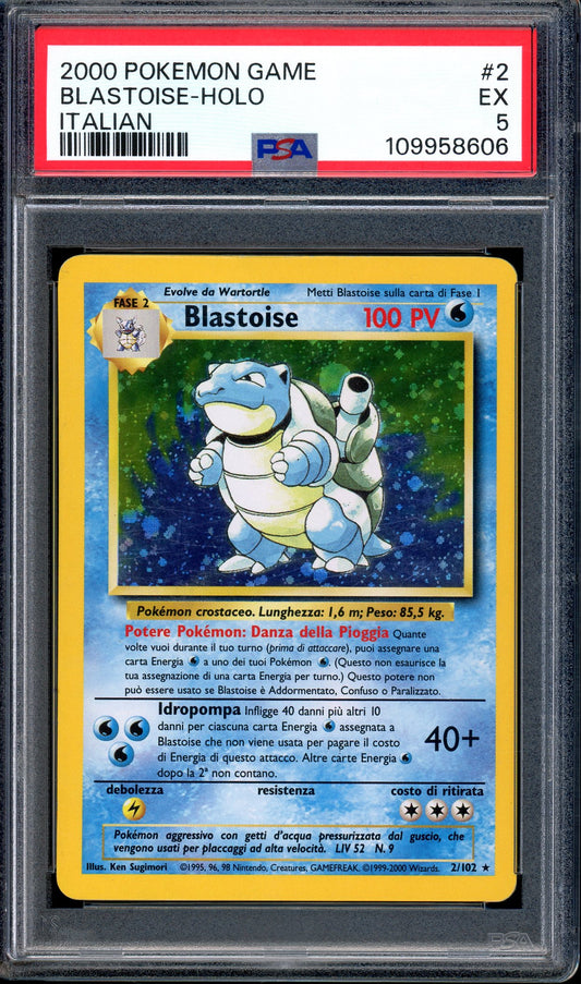 2000 Pokémon Game Italian Blastoise-Holo #2 PSA 5 EX
