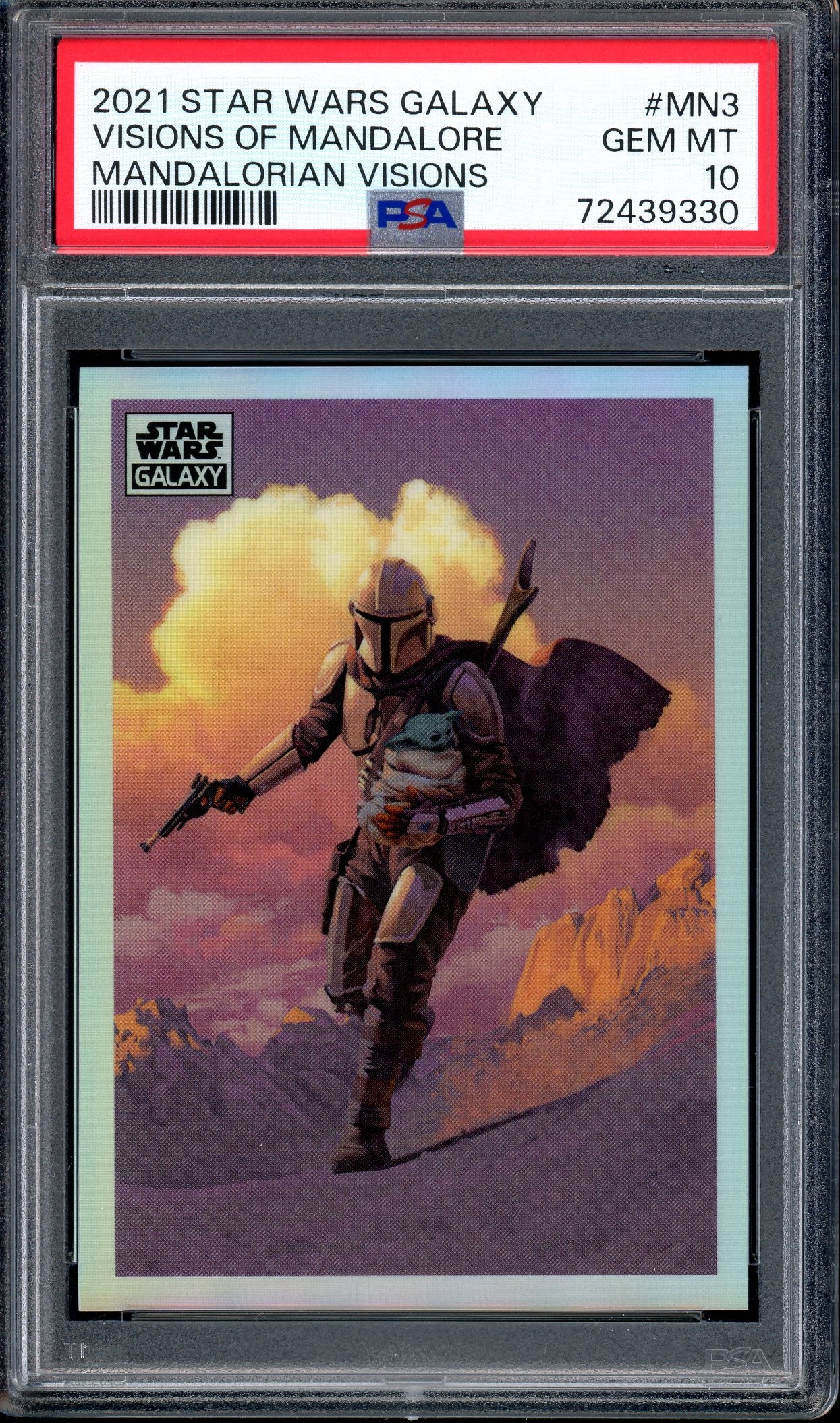 2021 Topps Chrome Star Wars Galaxy Mandalorian Visions Visions of Mandalore #MN3 PSA 10 GEM MINT