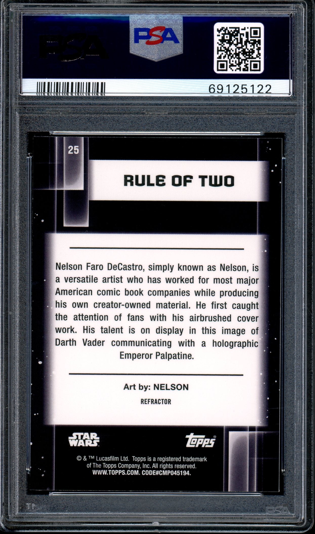2021 Topps Chrome Star Wars Galaxy Refractor Rule of Two #25 PSA 10 GEM MINT