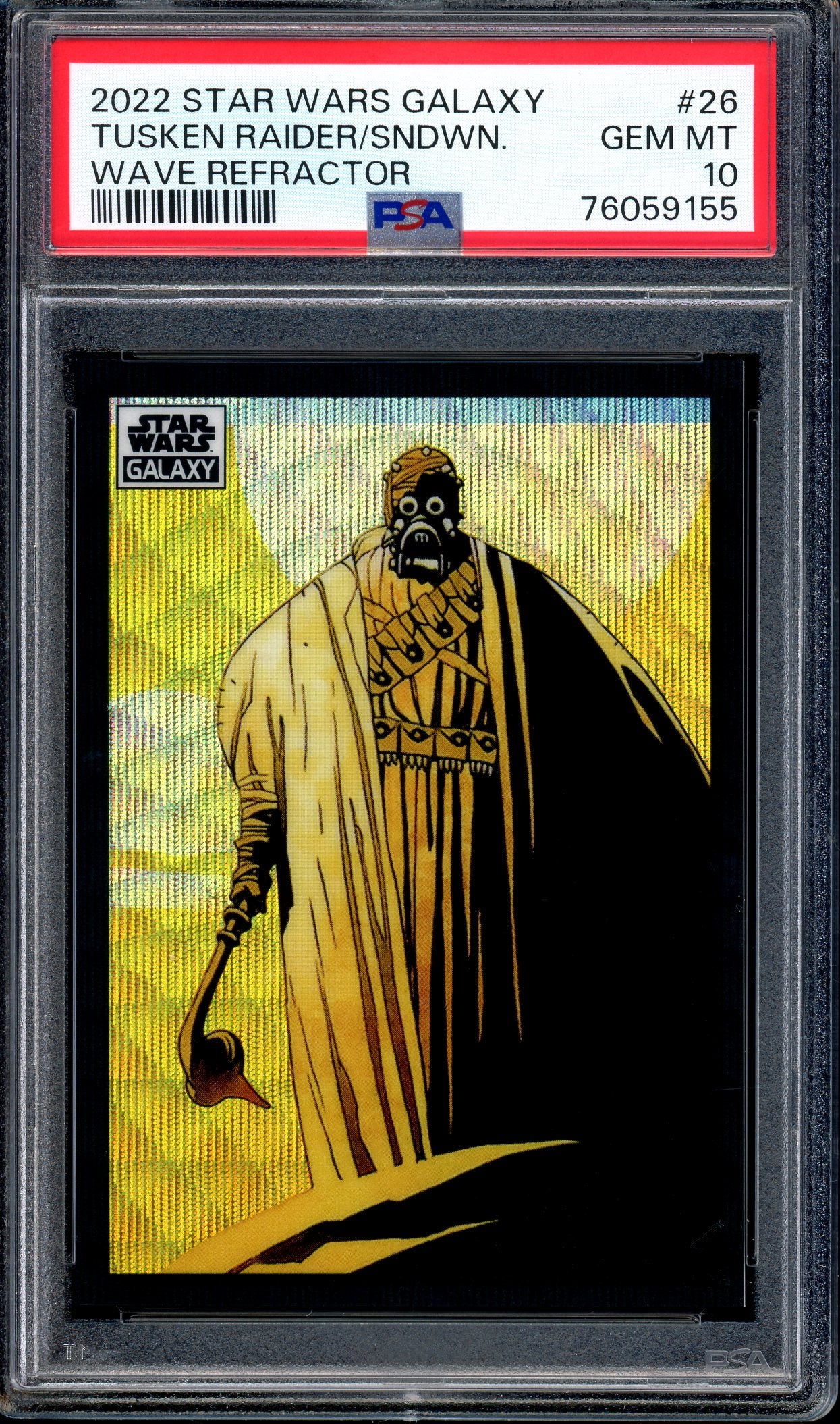 2022 Topps Chrome Star Wars Galaxy Wave Refractor Tusken Raider At Sundown /99 #26 PSA 10 GEM MINT