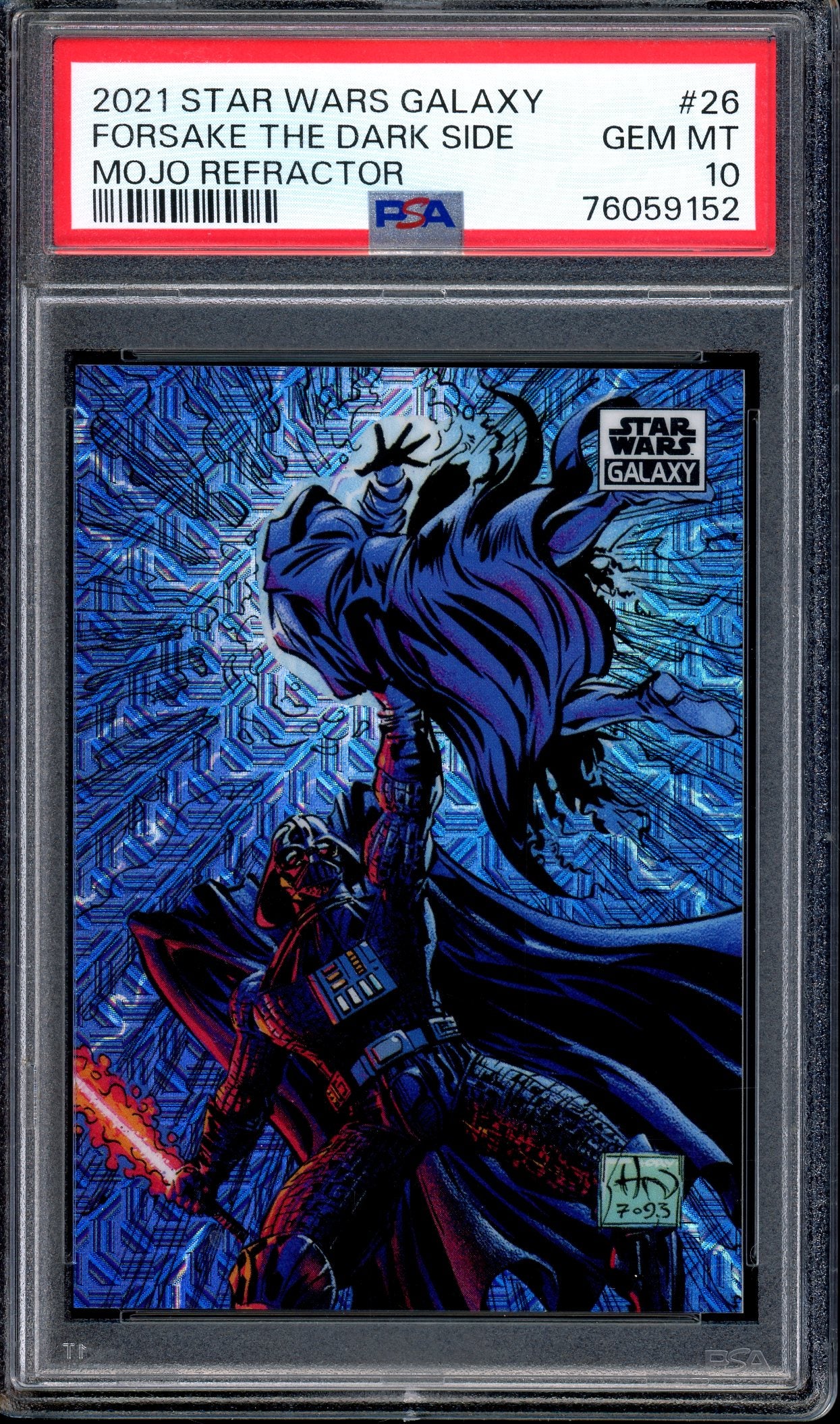 2021 Topps Chrome Star Wars Galaxy Mojo Refractor Forsake the Dark Side /50 #26 PSA 10 GEM MINT