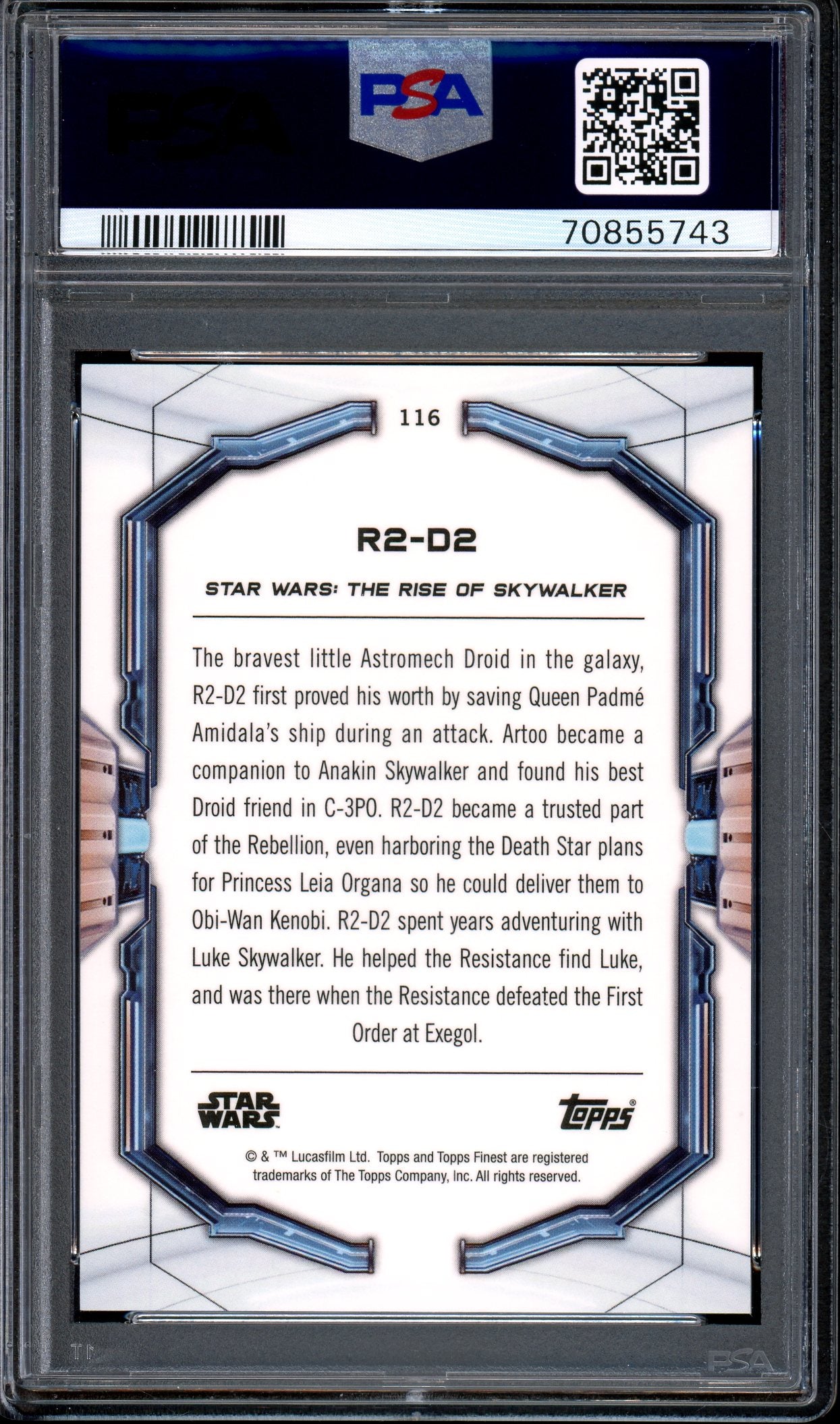 2022 Topps Finest Star Wars Red Refractor R2-D2 /5 #116 PSA 9 MINT