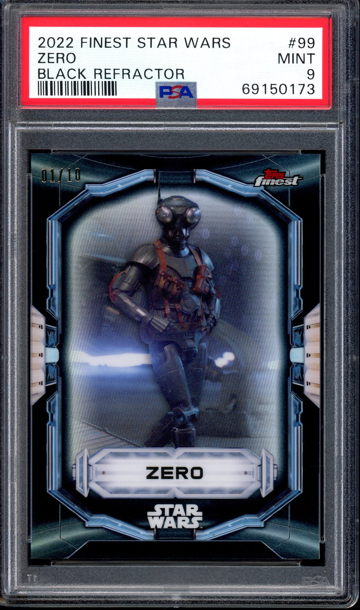 2022 Topps Finest Star Wars Black Refractor Zero 1/10 #99 PSA 9 MINT
