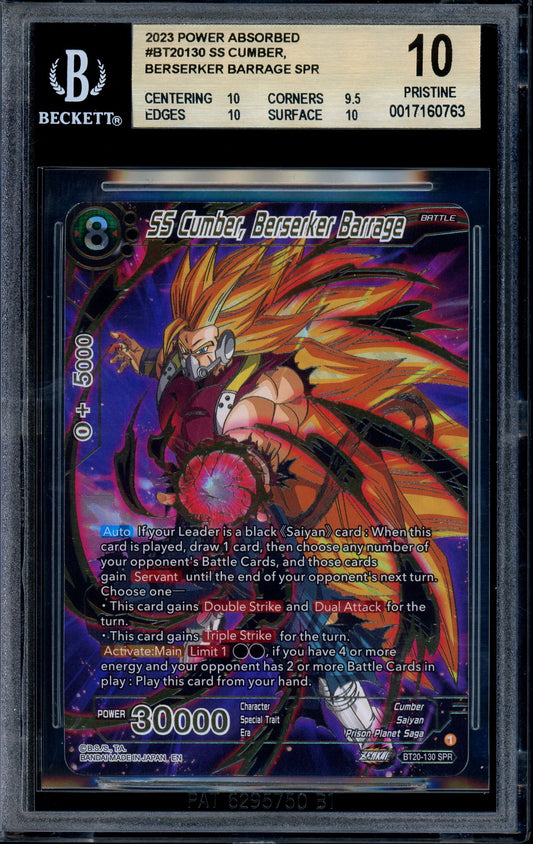 2023 Dragon Ball Super Power Absorbed SS Cumber, Berserker Barrage SPR BGS 10 PRISTINE