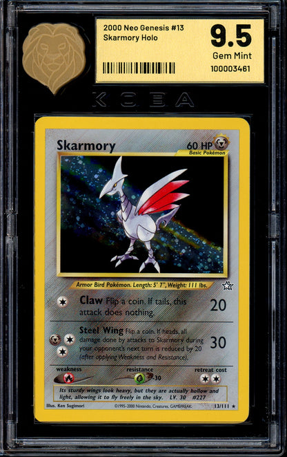 2000 Pokémon Neo Genesis Skarmory-Holo #13 KOBA 9.5 GEM MINT