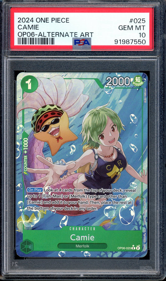 2024 One Piece OP06 Alternate Art Camie #25 PSA 10 GEM MINT