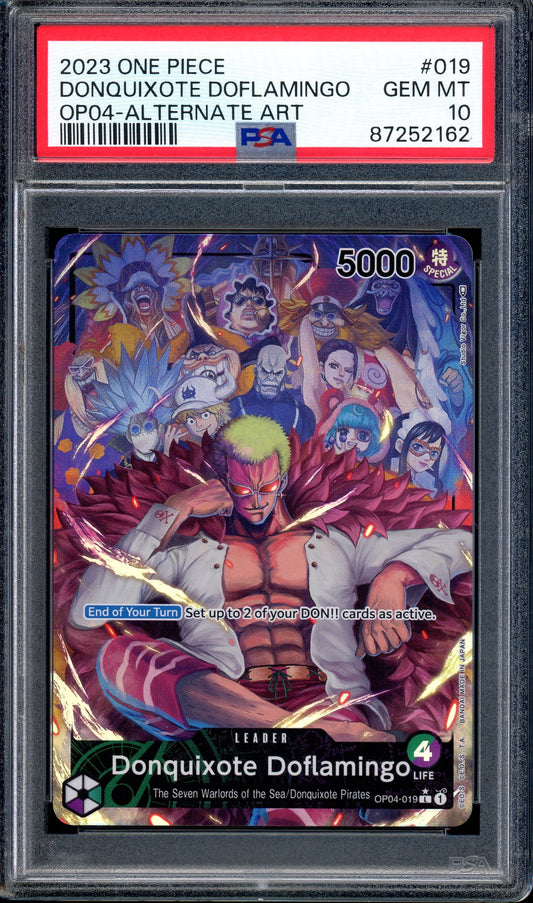 2023 One Piece OP04 Alternate Art Donquixote Doflamingo #19 PSA 10 GEM MINT