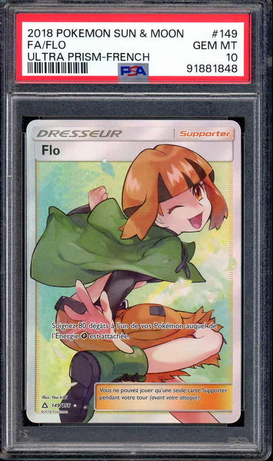 2018 Pokémon French S&M Ultra Prism Full Art Flo #149 PSA 10 GEM MINT