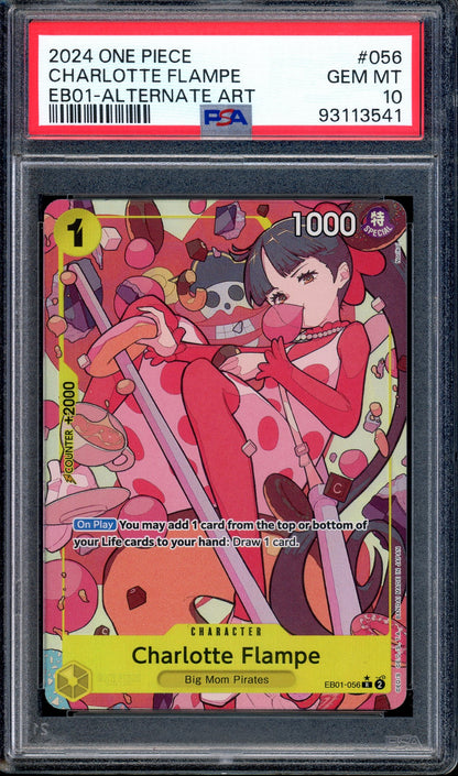 2024 One Piece EB01 Alternate Art Charlotte Flampe #56 PSA 10 GEM MINT