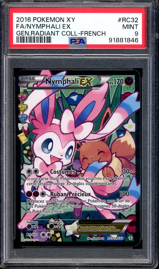 2016 Pokémon French XY Generation Radiant Collection Full Art Nymphali EX #RC32 PSA 9 MINT