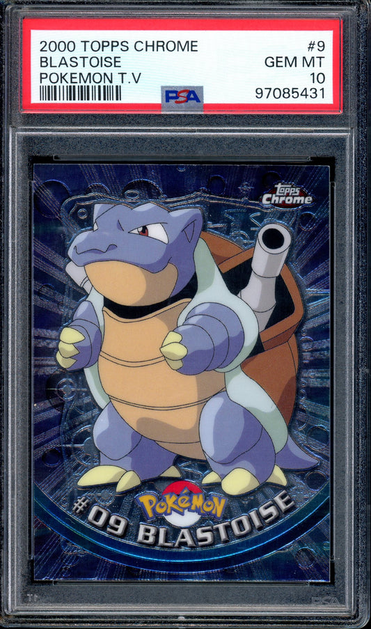 2000 Pokémon Topps Chrome TV Blastoise #9 PSA 10 GEM MINT