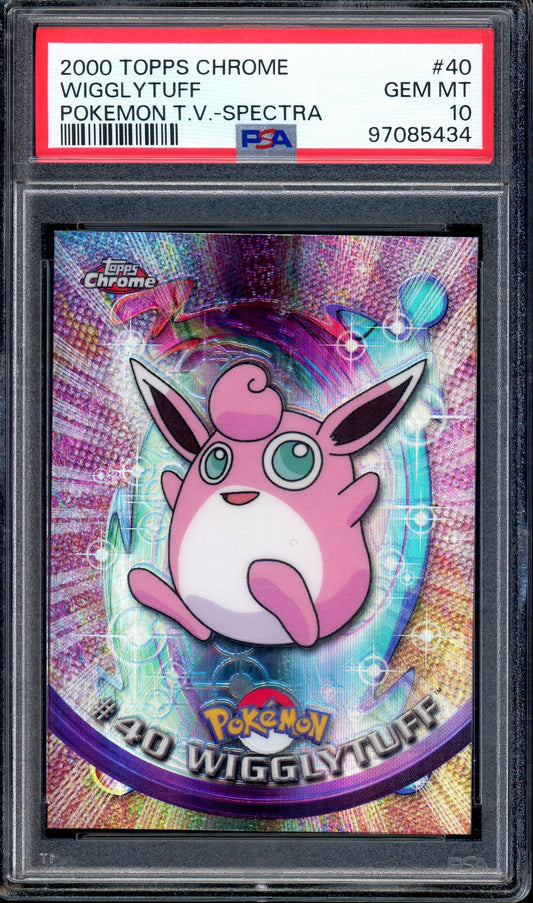 2000 Pokémon Topps Chrome TV Spectra Wigglytuff #40 PSA 10 GEM MINT