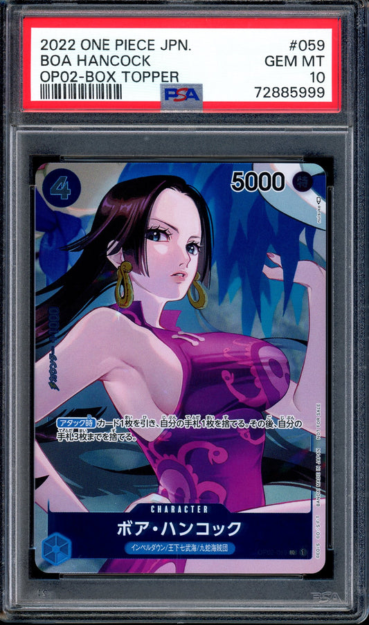 2022 One Piece Japanese OP02 Box Topper Boa Hancock #059 PSA 10 GEM MINT