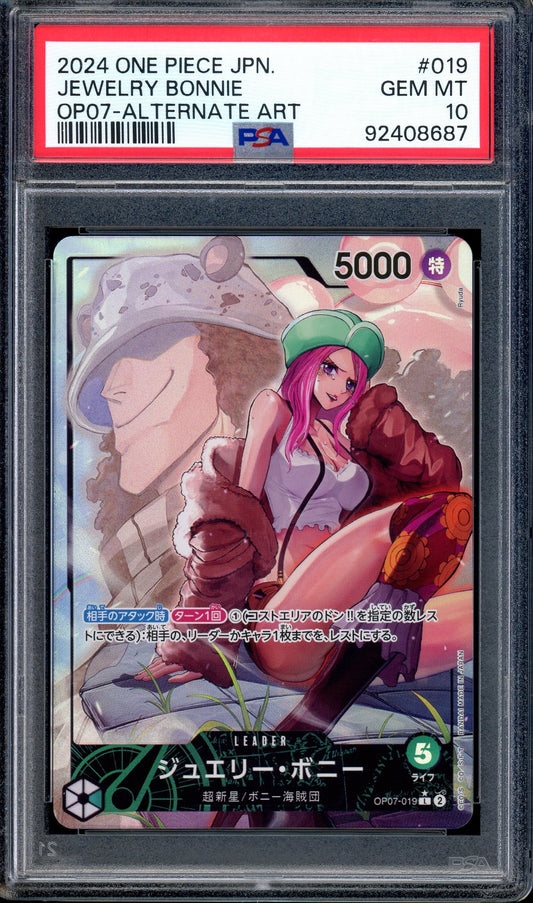 2024 One Piece Japanese OP07 Alternate Art Jewerly Bonie #19 PSA 10 GEM MINT