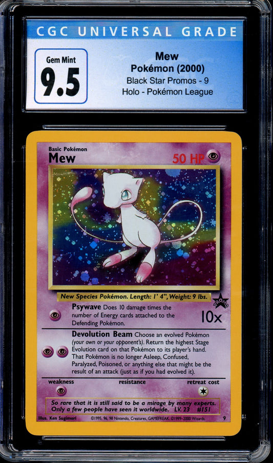 2000 Pokémon Black Star Promo Mew-Holo #9 CGC 9.5 GEM MINT