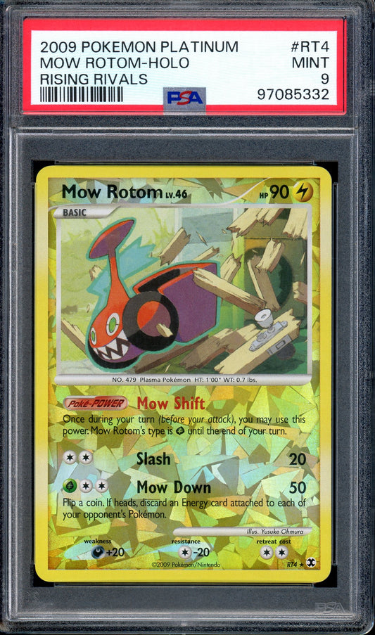 2009 Pokémon Platinum Rising Rivals Mow Rotom-Holo #RT4 PSA 9 MINT