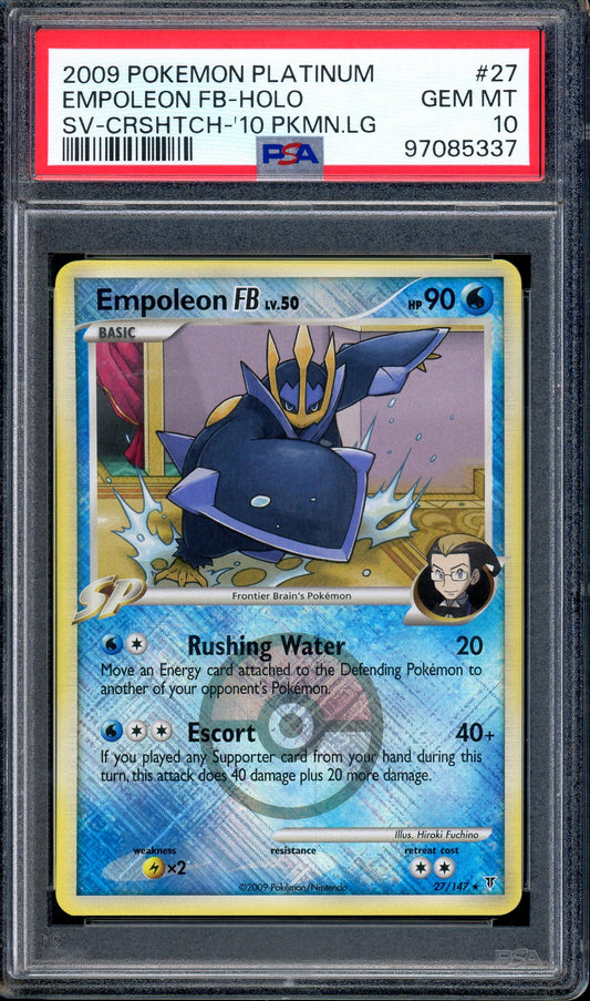 2009 Pokémon Platinum Supreme Victors Crosshatch Empoleon FB-Holo #27 PSA 10 GEM MINT