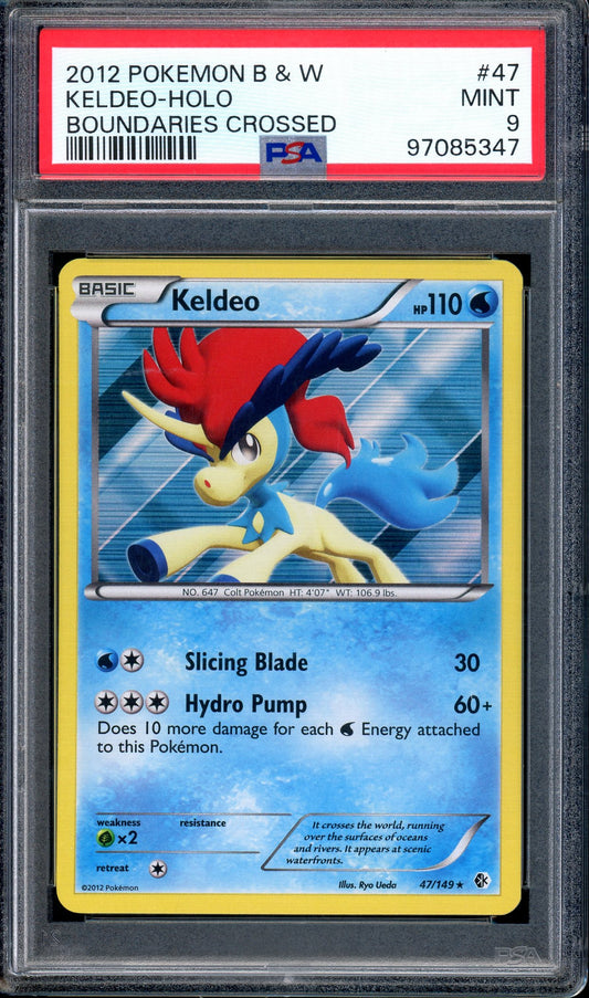 2012 Pokémon Black & White Boundaries Crossed Keldeo-Holo #47 PSA 9 MINT