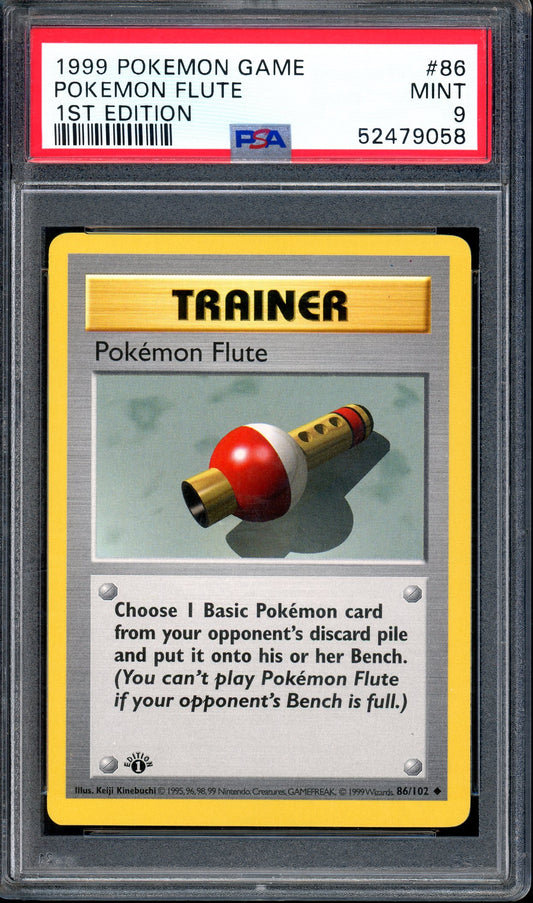 1999 Pokémon Game 1st Edition Pokemon Flute #86 PSA 9 MINT