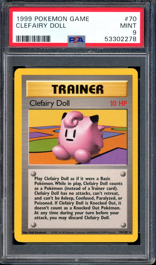 1999 Pokémon Game Clefairy Doll #70 PSA 9 MINT