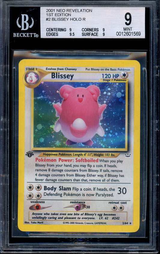 2001 Pokémon Neo Revelation 1st Edition Blissey-Holo #2 BGS 9 MINT