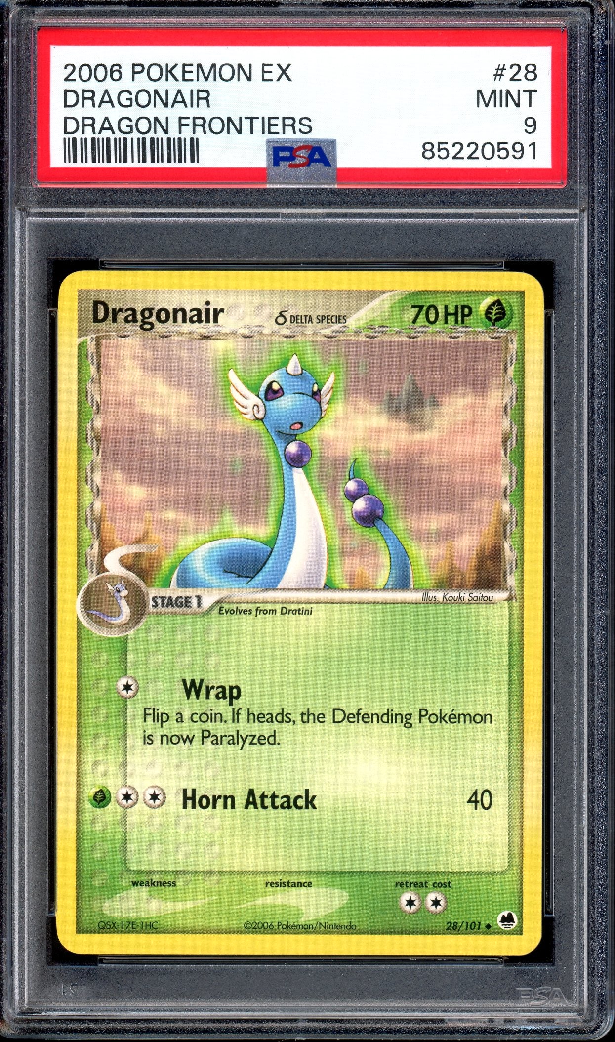 2006 Pokémon EX Dragon Frontiers Dragonair #28 PSA 9 MINT